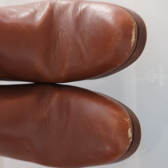 Vintage 70's 80's Tall Cognac Brown Heeled Boots - Picture 6 of 14